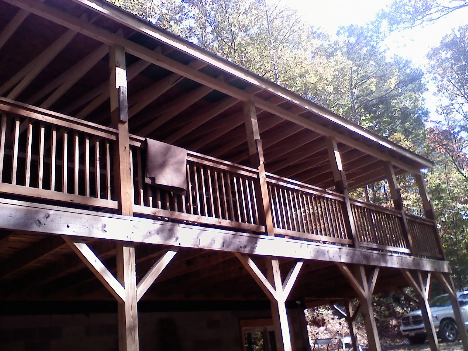 Timber framing under a new elevated porch and deck — Roof Leak Repair in Wilderville by Roofing Brothers